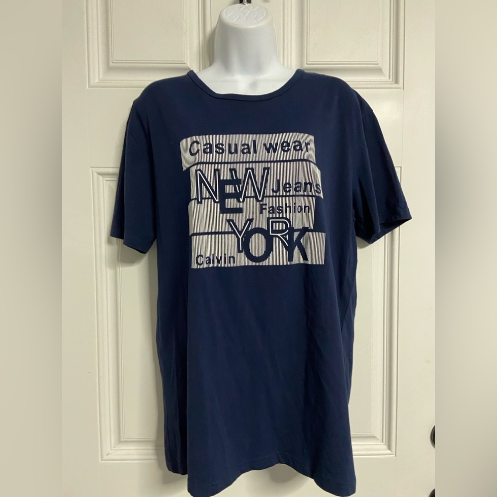 T26a- WITH IT Navy Graphic T-Shirt